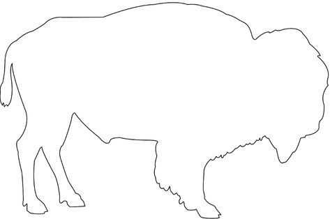 Buffalo Silhouette Printable, Bison Quilt Patterns, Animal Templates Printable Free Pattern, Buffalo Template, Animal Patterns Free Templates, Bison Outline, Beadwork Templates, Buffalo Outline, Beading Templates