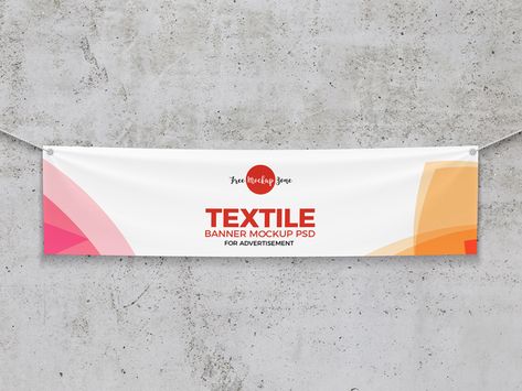 Free Elegant Textile Banner Mockup by Free Mockup Zone Banner Mockup, Fb Banner, Web Mockup, Billboard Mockup, Good Advertisements, Best Banner, Free Banner, Hanging Fabric, 카드 디자인