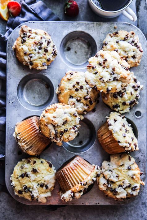 Chocolate Chip Muffins Recipe, Breakfast Muffin, Chocolate Chip Muffin Recipe, Orange Muffins, Breakfast Platter, Orange Chocolate, Classic Breakfast, Small Food Processor, Sweet Breads