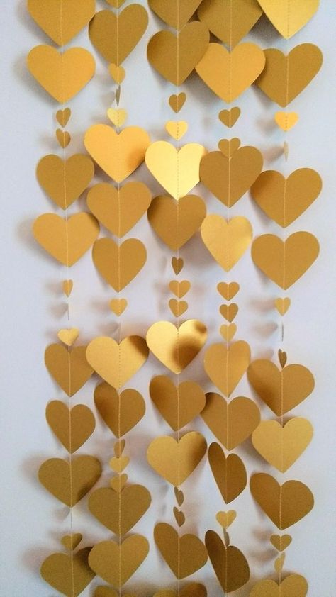 Golden Anniversary Decorations, Engagement Decoration, Hen Party Decorations, Valentine Garland, Deco Champetre, Bridal Shower Backdrop, Wedding Bunting, 50th Anniversary Party, Wedding Garland