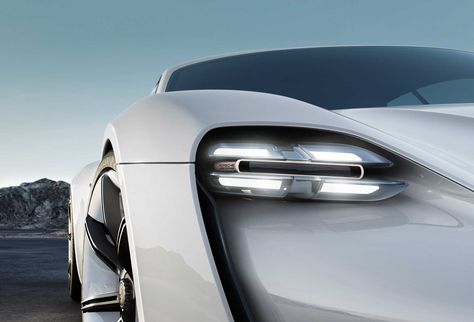 Porsche Electric Car, Porsche Electric, Porsche Mission E, Mission E, Motorcycle Headlight, Porsche Cars, Car Exterior, Transportation Design, Vehicle Design