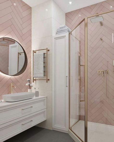 Toilet Renovation, Pink Tile Bathroom, Pink Tub, Ella Bella, Ensuite Shower Room, Tiles Ideas, Pink Tiles, Ensuite Bathrooms, Ensuite Bathroom