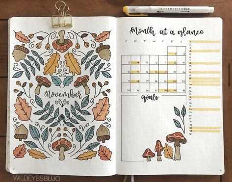 Month At A Glance, Bullet Journal Monthly Spread, Bullet Journal Ideas Templates, Bullet Planner, Diy Journal Books, Bullet Journal Notebook, Dot Journals, Bullet Journal Themes, Bullet Journal Writing