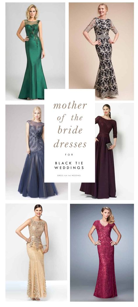 Mother of the Bride Dresses for Black Tie Weddings | Dress for the Wedding Black Tie Wedding Mother Of Bride, Black Tie Dress Wedding, Formal Dresses Long Elegant, Mother Of The Bride Gowns, Dress For The Wedding, Bride And Mother, Weddings Dress, Black And White Wedding Theme, White Bridal Gown