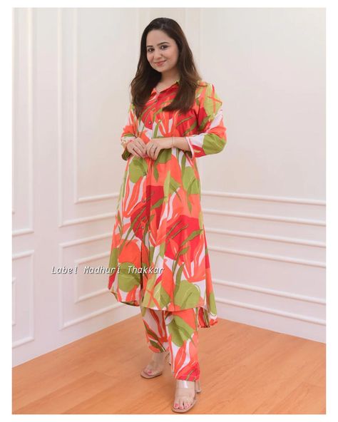 Set Kurti, Dress Book, Cord Set, Fancy Kurti, Kurtis With Pants, Stylish Dress Book, Kurta With Pants, Pant Length, Designs For Dresses