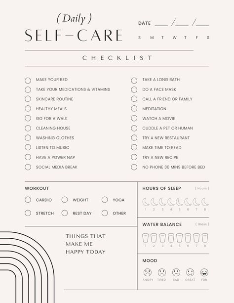 Our Minimalist Daily Self-Care Tracker is designed to help you prioritize self-care and wellness in your daily routine. This printable tracker features a clean and simple layout, perfect for those who appreciate minimalist design. With sections for tracking activities such as meditation, exercise, hydration, gratitude, and more, this tracker allows you to focus on what matters most to your well-being. Start each day with intention and mindfulness as you monitor your self-care habits and celebrate your progress. Download, print, and begin your journey to a more balanced and fulfilling life today. Before Bed Workout, Daily Routine Schedule, Journal Tracker, Printable Tracker, Daily Routine Planner, Wellness Tracker, Habit Tracker Bullet Journal, Tracker Free, Habit Tracker Printable