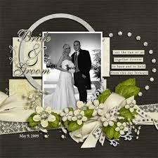 Wedding Scrapbook Pages, Wedding Scrapbooking Layouts, Heritage Scrapbooking, Entryway Shelf, Birthday Scrapbook, Decor Quotes, Wedding Scrapbook, Scrapbook Sketches, Scrapbook Page Layouts