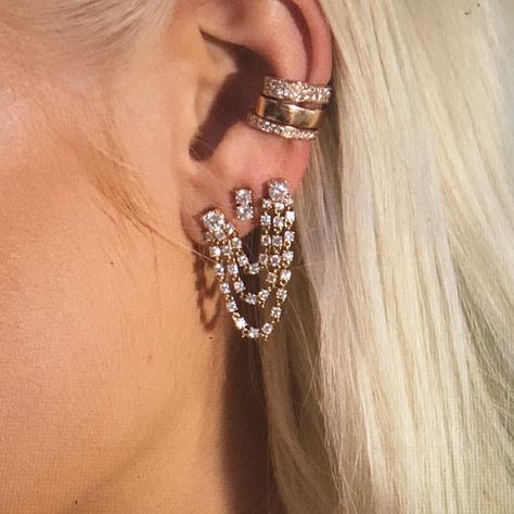 Anita Ko Jewelry diamond earrings and ear cuffs Anita Ko Jewelry, Multi Earrings, Double Piercing, Anita Ko, Luxury Women Fashion, Vermeil Jewelry, Fashion Jewelry Earrings, In The Room, Beauty Accessories