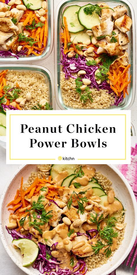 Chicken Power Bowls, Weekend Meal Prep, Power Bowl Recipe, Bowls Recipes, Healthy Bowls Recipes, Peanut Chicken, Power Bowls, Salad Pasta, Healthy Bowls