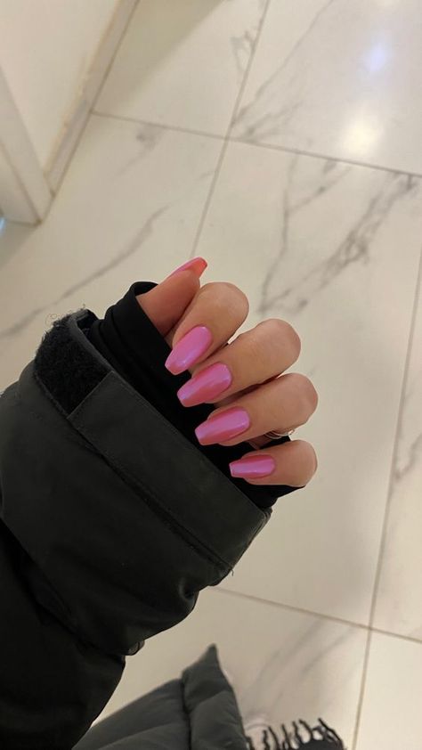 40  Pink Nail Designs for Your Next Manicure - Boss Babe Chronicles Square Shape Pink Nails, May Nails Ideas Coffin, Pink Gel Nails Medium Length, Coffin Shape Chrome Nails, Trendy Summer Nails Coffin Shape, Vacation Nail Inspo Coffin, Coffin Shaped Chrome Nails, Short Coffin Shape Nails Chrome, Square Coffin Shape Nails