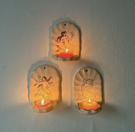 From karenthurler on ig Clay Crafts For Candles, Cute Air Dry Clay Projects, Homemade Clay Gifts, Air Dry Clay Trinkets, Air Dry Clay Wall Decor, Clay Crafts Air Dry Easy, Diy Clay Crafts Air Dry, Air Dry Clay Candle, Small Clay Projects