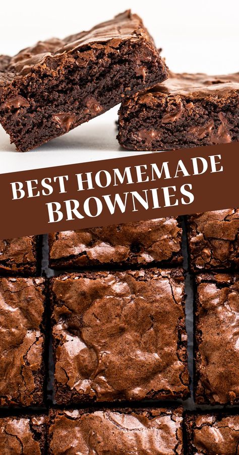 The BEST Chewy Brownies are just as fudgey as the boxed brownies but packed with way more from-scratch chocolate flavor. Easy, homemade one bowl recipe made in less than 1 hour! Best Chewy Brownies, Best Homemade Brownies, Boxed Brownies, Chewy Brownies Recipe, Paper Petals, Best Brownie Recipe, Brownies Recipe Homemade, Handle The Heat, Chewy Brownies