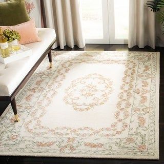 Hamptons Rug, Aubusson Rugs, Contemporary Bedroom Decor, Rug Direct, Pink Area Rug, Ivory Rug, Hand Tufted Rugs, House Of Hampton, Pink Rug