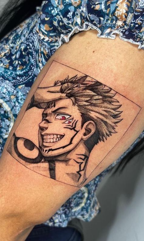 Neck Tattoo Anime, Anime Tattoo Designs Jujutsu Kaisen, Anime Tattoos Women, Anime Tattoo Designs Drawings, Sukuna Tattoo Design, Sukuna Tattoo Ideas, Anime Sleeve Tattoo, Sukuna Tattoo, Naruto Tattoo