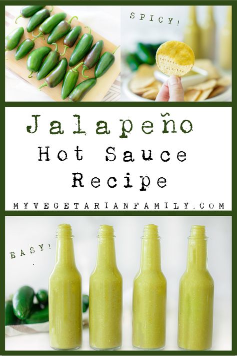 Jalapeno Hot Sauce Recipe | My Vegetarian Family #jalapenohotsauce #homemadehotsauce #spicyhomemadehotsauce #gardenjalapenos Jalapeno Sauce Recipes, Canned Jalapeno Hot Sauce Recipe, Jalapeno Sauce Recipe, Jalapeno Hot Sauce Recipe, Jalapeño Hot Sauce, Souse Recipe, Tabasco Recipes, Garden Peppers, Hot Sauce Recipe