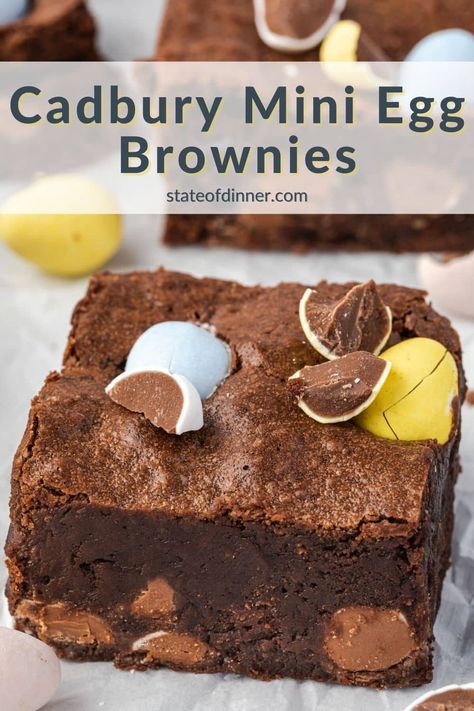 This One Bowl Mini Egg Brownies recipe boasts rich and fudgy brownies, studded with delectable chocolate eggs throughout. It is perfect for Easter or any time you crave a decadent dessert! Mini Egg Brownies Recipe, Mini Egg Brownies, Yummy Easter Desserts, Brownie Cupcakes, Easter Desserts, Mini Egg, Brownies Recipe, Brownie Recipe, Easter Cupcakes