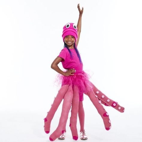 diy halloween costumes for kids- pink octopus costume Eel Costume Diy, Octopus Halloween Costume Diy, Octopus Diy Costume, Octopus Costume Kids, Octopus Costume Diy, Costumes At Home, Halloween Costumes Kids, Octopus Costume, Kid Costumes