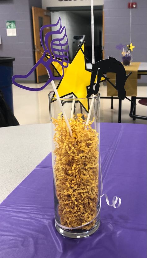 Track Banquet, Track Centerpiece Ideas, Track And Field Banquet Ideas, Track And Field, Grad Parties, Graduation Party, Party Time, Table Decorations