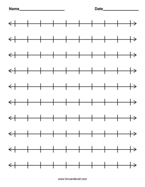 number line Decimals On A Number Line, Number Line Worksheet, Open Number Line, Number Line Activities, Line Template, Printable Number Line, Free Printable Numbers, Decimal Number, Number Lines