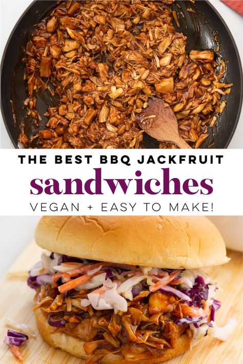 Jackfruit Recipe, Bbq Sandwiches, Resep Vegan, Jackfruit Sandwich, Vegan Jackfruit, Vegan Bbq Recipes, Jack Fruit, Bbq Jackfruit, Jackfruit Recipes