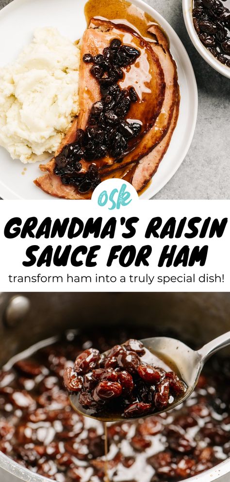 Raisin Sauce For Ham, Sauce For Ham, Special Sauce Recipe, Ham Gravy, Raisin Sauce, Ham Sauce, Raisin Recipes, Ham Dinner, Easter Ham