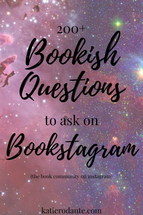 200+ Bookstagram Question of the Day (QOTD) Ideas — Katie Rodante Bookstagram Question Of The Day, Meet The Bookstagrammer Questions, Book Club Engagement Posts, Booktok Questions, Book Questions To Ask, Book Questions Instagram, Book Interaction Posts, Bookish Questions To Ask, Book Review Questions