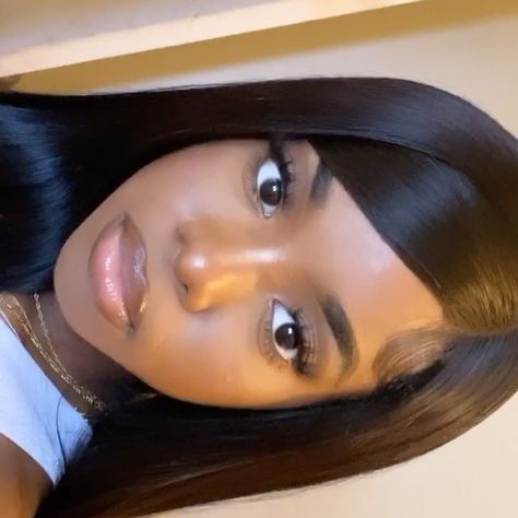 4c Natural, Hair Laid, Baddie Hairstyles, Grunge Hair, Black Girls Hairstyles, Aesthetic Hair, Brown Eyes, Long Black, Weave Hairstyles