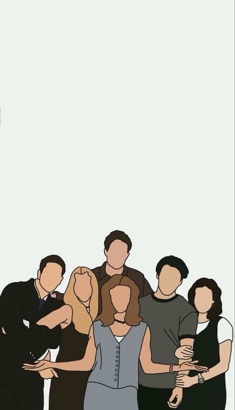 Friends Show Illustration, Friends Aesthetic Tv Show Wallpaper, Portraits Digital Art, Illustration Portraits, Friends Sketch, Minimal Illustration, Bride Entry, Best Friend Wallpaper, Instagram Symbols