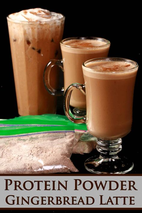 High Gingerbread Latte Mix Recipe Protein Gingerbread, Rv Camping Recipes, Gingerbread Protein, Protein Drink Recipes, Iced Gingerbread, Gingerbread Latte, High Protein Low Calorie, Liquid Diet, Campfire Cooking