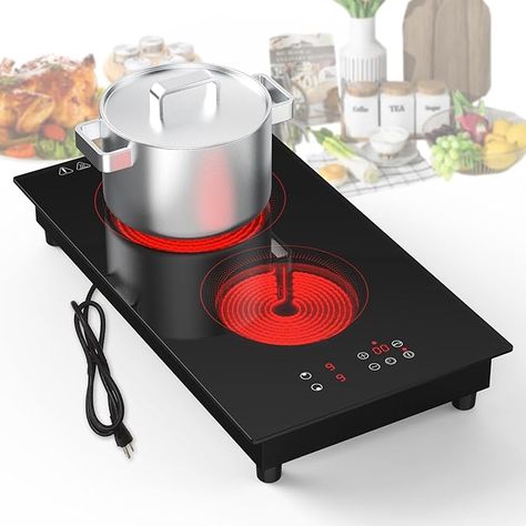 Amazon.com: VBGK Electric Cooktop,3000W Built-in & Countertop Plug in 2 Burner Electric Cooktop,110-220V Electric Stove Top with 9 Heating Level, Timer & Kid Safety Lock, LED Touch Control Electric stove.: Home & Kitchen Countertop Plug, Electric Stove Top, Ceramic Stove, Stove Burner, Variety Store, Electric Cooktop, Electric Stove, Touch Control, Instagram Video