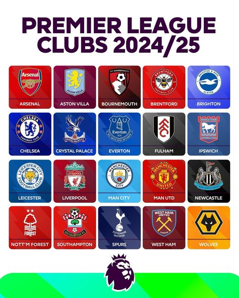 Say hello to your 2024/25 Premier League clubs 🙋 Premier League Logo, League Wallpaper, Manchester United Chelsea, Liverpool Manchester United, Premier League Fixtures, Arsenal Liverpool, Everton Football Club, Crystal Palace Fc, Hand Shadows