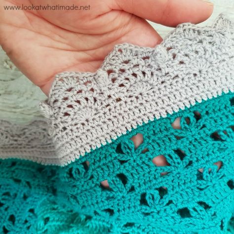 Whipsiderry Border Photo Tutorial and Chart ⋆ Look At What I Made Crochet Edging And Borders, Crochet Blanket Border, Crochet Blanket Edging, Crochet Border Patterns, Crochet Snowflake Pattern, Crochet Ball, Crochet Edging Patterns, Crochet Lace Edging, Crochet Stars