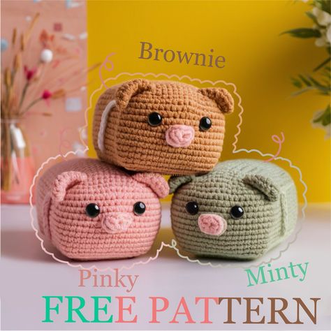 Create your very own stack of cuteness with the Loaf Piggy Stack Crochet Pattern! Pig In A Blanket Crochet Pattern, We Are Bears, Crochet Pig, Adorable Crochet, Crochet Amigurumi Free, Pink Yarn, Diy Crochet Projects, Amigurumi Free, Crochet Hat Pattern