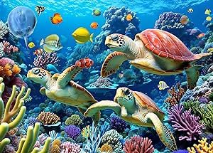 Puzzle Poster, Sea Turtle Art, Happy Ganesh Chaturthi Images, Puzzles For Adults, Happy Ganesh, Puzzle For Adults, Fish Wallpaper, Live Fish, Turtle Art