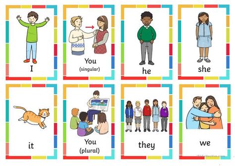 Personal Pronouns Flashcards, Personal Pronouns Activities, Esl Teaching Elementary, Pronouns Esl, Teaching Pronouns, Personal Pronoun, Personal Pronouns Worksheets, Kindergarten Esl, English Pronouns