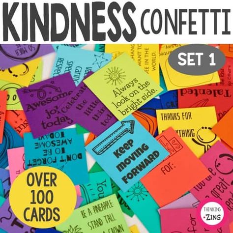 Positive Notes For Students, Hope Squad, Kindness Confetti, Kindness Activity, Kindness Club, Notes For Students, Kindness Week, Kindness Cards, College Counseling