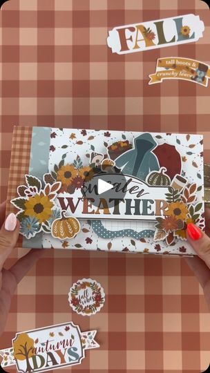 5.7K views · 182 reactions | This “Sweater Weather” album has us SO excited for it to officially be FALL!🍂 | Echo Park Paper Diy Mini Album, Echo Park Paper, Head In The Clouds, Weather Day, Echo Park, In The Clouds, Seasons Greetings, Mini Books, The Clouds