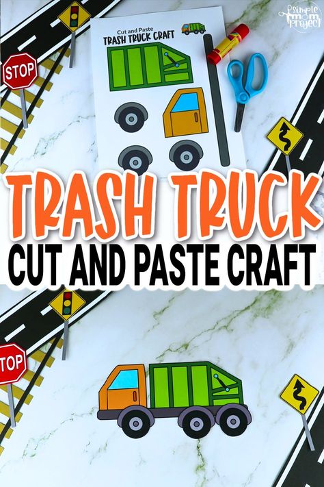 Homeschooling Crafts, Fire Truck Craft, Truck Template, Simple Mom Project, Shapes Lessons, Preschool Activities At Home, Truck Crafts, Transportation Crafts, Homeschool Crafts