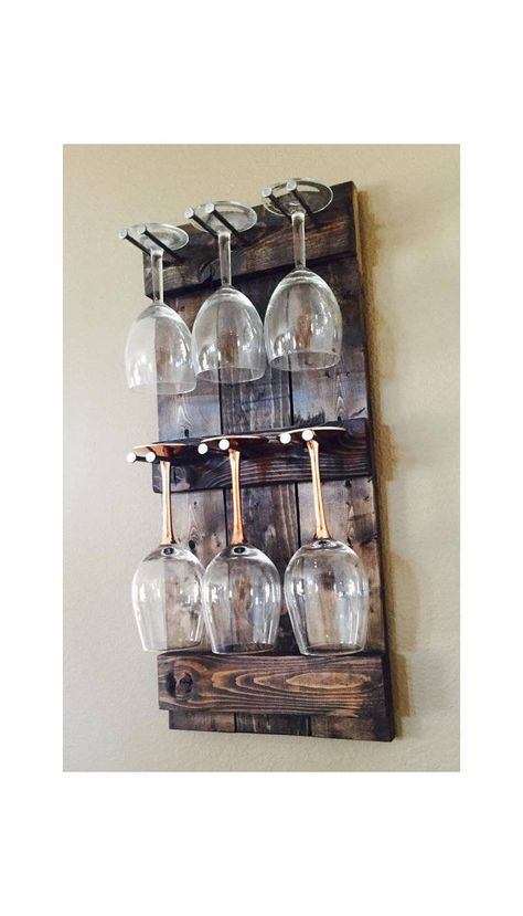 Kitchen Wine Glass Rack, Wine Glass Display, Unique Wine Glass, Wine Glass Shelf, Wine Decor Kitchen, Rustic Wine Racks, Wine Glass Rack, Wine Display, Glass Rack