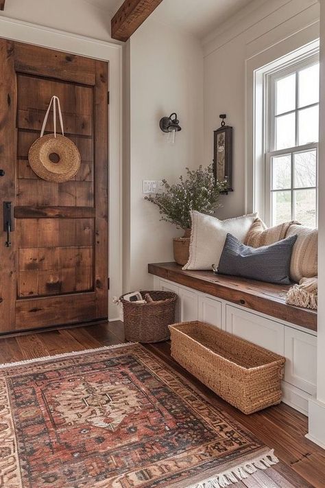 Kaly Nicole Swann French Cottage Entryway, Cottage Entryway, Country Cottage Farmhouse, Farmhouse Primitive, Entry Hallway, Cottage Farmhouse, French Cottage, French Country Cottage, Romantic Homes