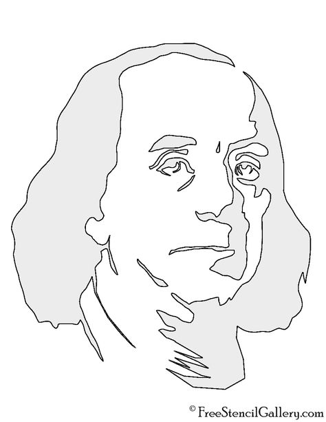 Benjamin Franklin Stencil | Free Stencil Gallery Benjamin Franklin Tattoo Stencil, Winter Wallpaper Desktop, Scarface Movie, Face Outline, Funny Vinyl Decals, Free Stencils Printables, Money Tattoo, Scary Drawings, Color Wallpaper Iphone