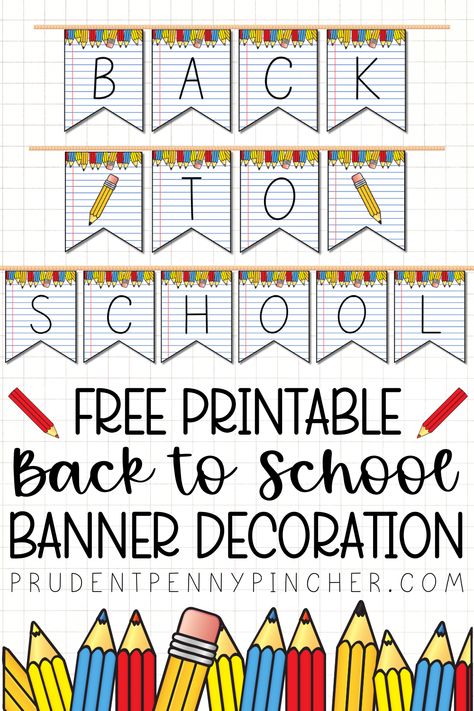 Celebrate the start of a new school year with this Free Printable Back-to-School Banner, which adds a festive touch to your classroom or home. Get ready for the start of a new school year! This free printable is perfect for welcoming students back in style.  
Simply download, print, and assemble this banner for an instant boost of school spirit. Ideal for classroom parties or  DIY back to school decorations for home, it will brighten up any back-to-school celebration. First Day Of School Banner Printable, Back To School Banner Free Printable, Welcome Back To School Decoration Ideas, Printable Back To School Banner, Welcome Banner Printable, Parent Room, Back To School Decorations, Welcome Back Banner, Preschool Graduation Party