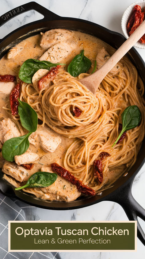 🍝 Keto-friendly Tuscan chicken with spaghetti squash - the perfect lean and green meal! Family-approved Optavia recipe that's creamy, satisfying and program compliant. #OptaviaTuscanChicken #LeanAndGreenMeals Optavia Tuscan Chicken, Optavia Instant Pot Recipes, Slow Cooker Optavia Recipes, 5 In 1 Optavia Recipes, Optavia Lean And Green Pork Chop Recipes, Easy Lean And Green Meals Optavia 5&1 Chicken, New Optavia Recipes, Optavia Chicken Crockpot Recipes, Lean And Green Meals Optavia 5&1 Zuchinni Lasagna