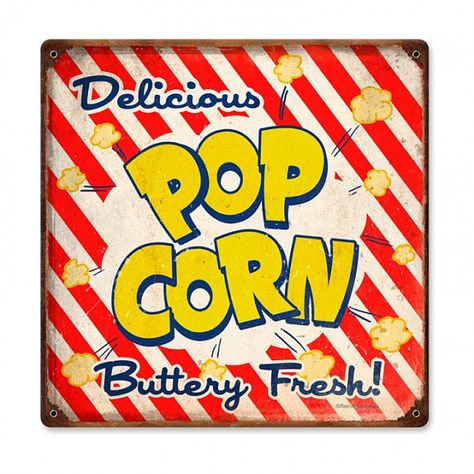 Retro heavy gauge reproduction steel sign, delicious popcorn buttery fresh, vintage metal sign, this is a premium sign made from heavy gauge american steel, it measures approx. 12 X 12 and weighs 2 lbs. this sign ships in approx. 2 to 3 weeks. Items are securely wrapped and packaged to prevent damage during shipping. Feel free to convo me with any questions, thanks for looking at our shop Buttered Popcorn, Movie Popcorn, Theatre Sign, Home Bar Rooms, Popcorn Boxes, Movie Decor, Home Theater Decor, Wall Graphic, Concession Stand