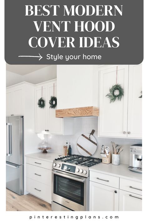 Visit here to check out Modern Vent Hood Cover - Budget Breakdown on Pinteresting Plans! If you are looking for kitchen decorations, then this is the blog post for you. Get inspired to try out these kitchen vent hood cover ideas for your home. You will not regret trying out this cover for the vent hood tips this blog post has to offer as well. Be sure to try out these ways on how to build a hood vent cover. There is nothing better than decorating your kitchen for your next project. Flat Range Hood, Good Vent Ideas, Ventless Range Hood Ideas, Vent Hood Cover Ideas, Stove Vent Hood Ideas, Modern Vent Hood, Ventless Range Hood, Vent Hood Cover, Stove Vent Hood