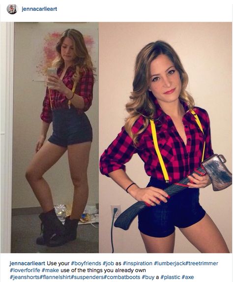 Leñadora-disfraz Cheap Diy Halloween Costumes, Cheap Halloween Costumes Diy, Lumberjack Costume, Cheap Diy Halloween, Halloween Costumes 2016, Clever Halloween, Halloween Coustumes, Clever Halloween Costumes, Holloween Costume