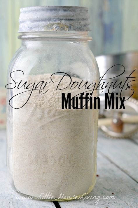 This Sugar Doughnuts Muffin Mix is a delicious mix to keep on hand in your pantry for a quick and easy breakfast treat on busy mornings. #breakfast #muffinmix #sugardoughnutsmuffins #homemademuffins Muffin Mix Recipe, Easy Breakfast Treats, Baking Mix Recipes, Doughnut Muffins, Homemade Dry Mixes, Canning Jar Labels, Sugar Dough, Homemade Pantry, Homemade Muffins