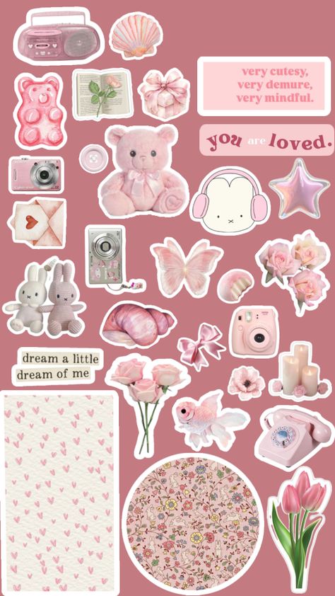 Ideas For School Projects, Stiker Ig, Dollars Money Wallpaper, Phone Cover Stickers, Pink Scrapbook, Printable Wall Collage, Posters To Print, Pink Planner, Scrapbooking Templates