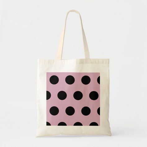 Polka Dot Tote Bag (Pink & Black) Polka Dot Tote Bag, Vintage Tote Bag, Perfect Tote Bag, Office Work, School Office, Pink Bag, Pink Black, Wedding Stationery, Note Pad