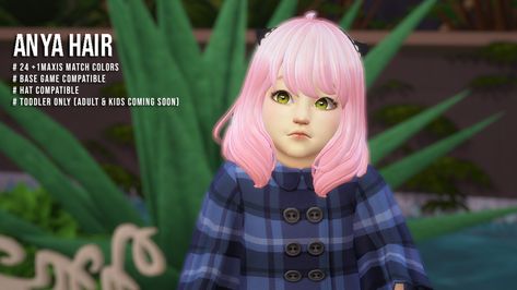 Sims 4 Cc Anya Forger, Sims 4 Spy X Family, Anya Hair, Maxis Match Hair, Kids Maxi, Sims 4 Cas Cc, Sims 4 Anime, Sims 4 Cc Hair, Clothes Cc